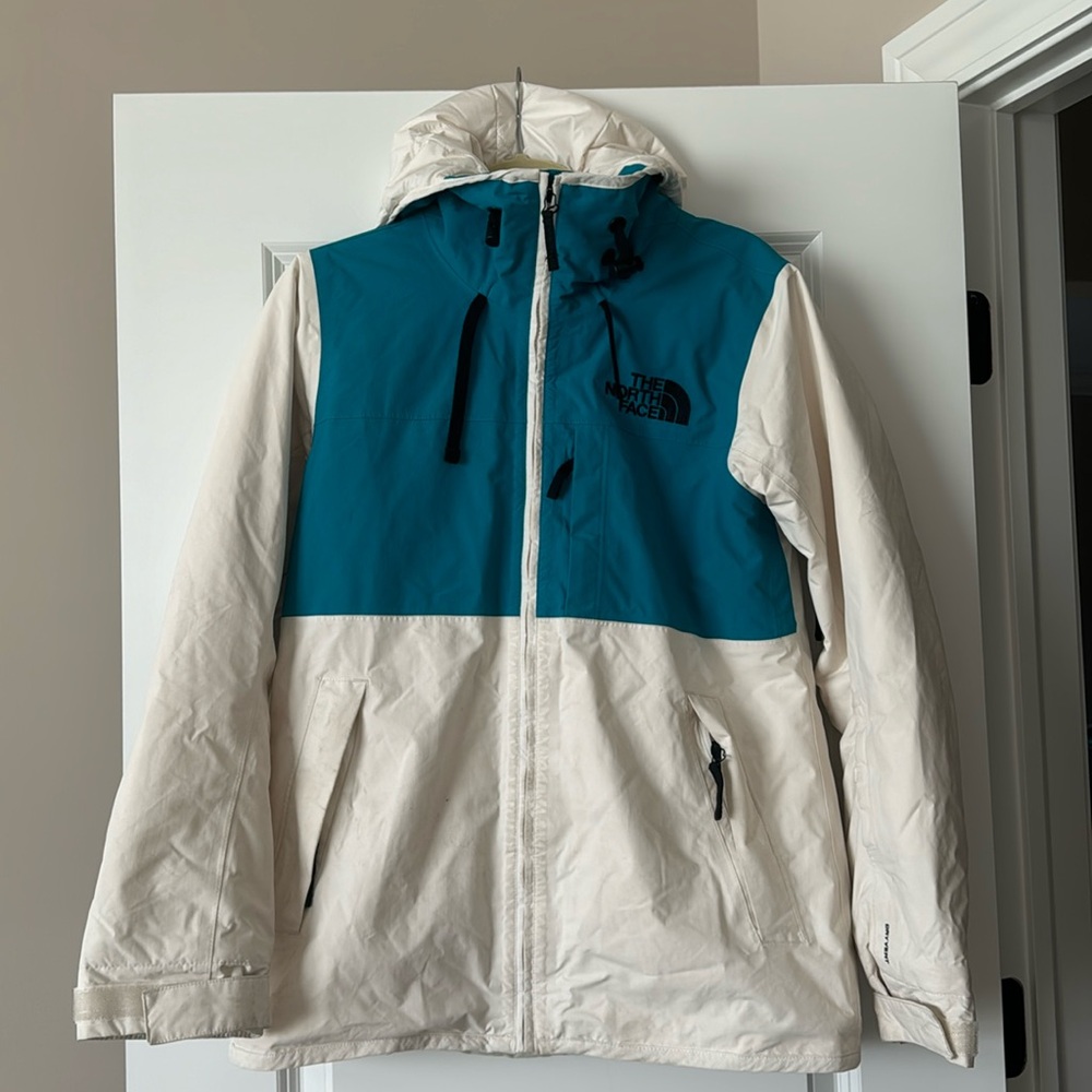 Northface White & Blue Waterproof Ski Jacket